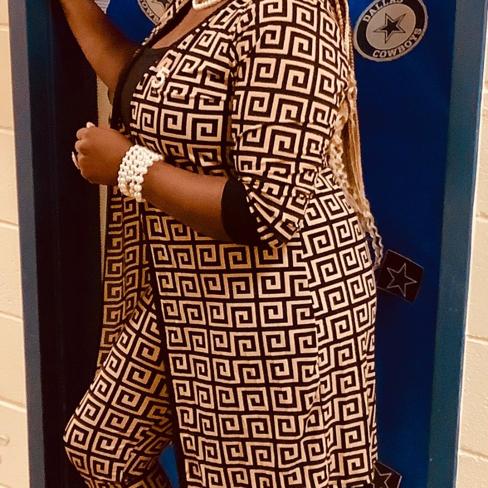 Two piece print jacket and leggings set